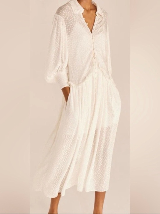Rebecca Taylor Dresses & Skirts - Rebecca Taylor Silk Blend Swiss Dot Ruffle Dress Ivory Size 10 Tags Attached